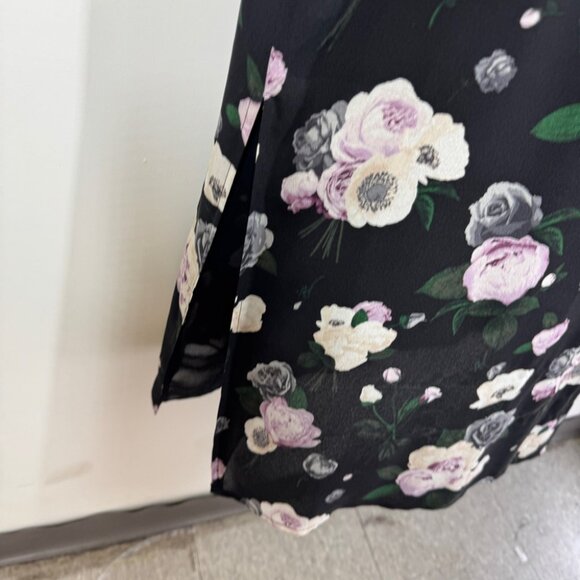 Equipment Femme Black Floral Silk Shift Dress Size S Sleeveless Chic Summer Boho - Picture 5 of 12